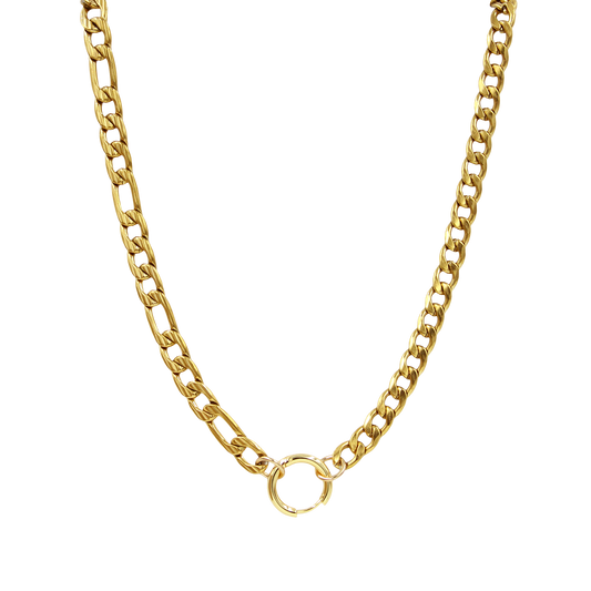 NK-426 | Trinity Chunky Mixed Curb Chain Necklace