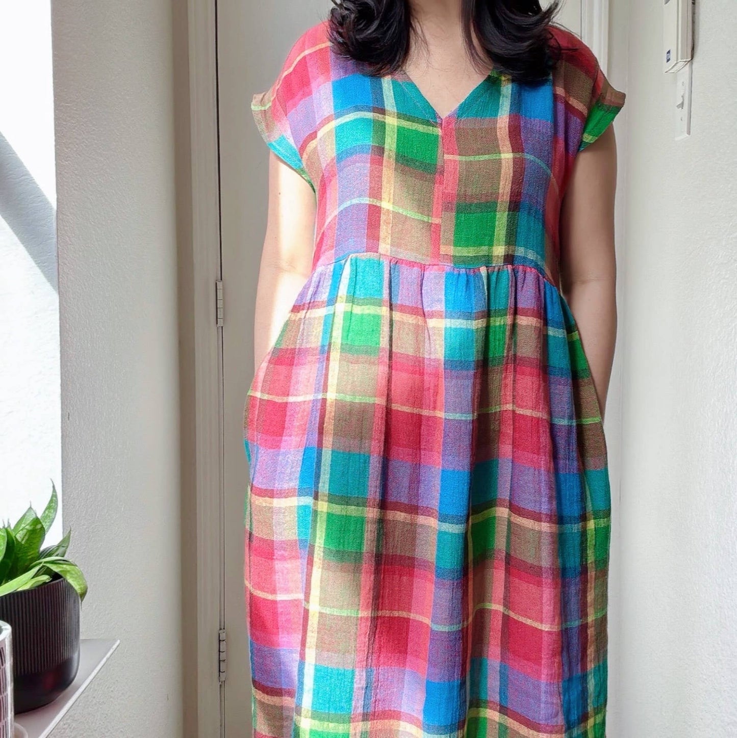 Joolee - Neon multi linen dress