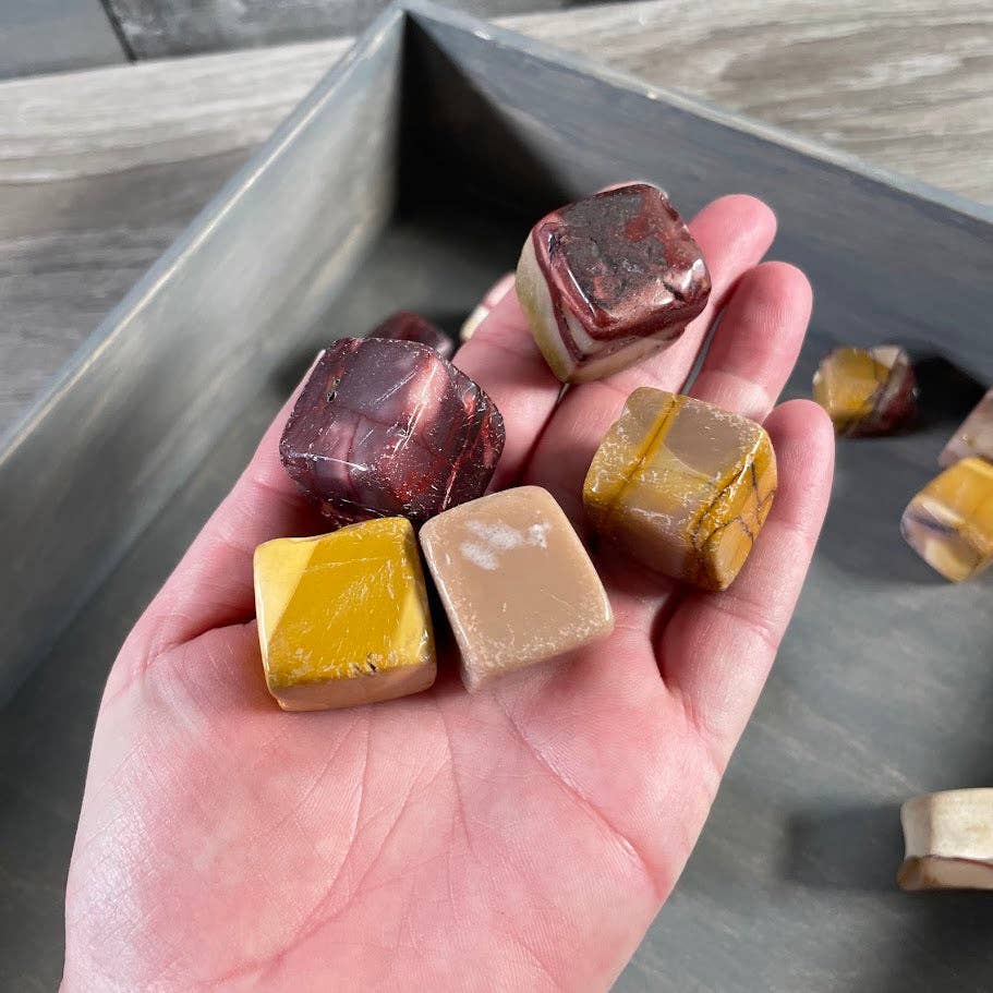 Mookaite Jasper Tumbled Stones Cubic Style - Keystone Crystals