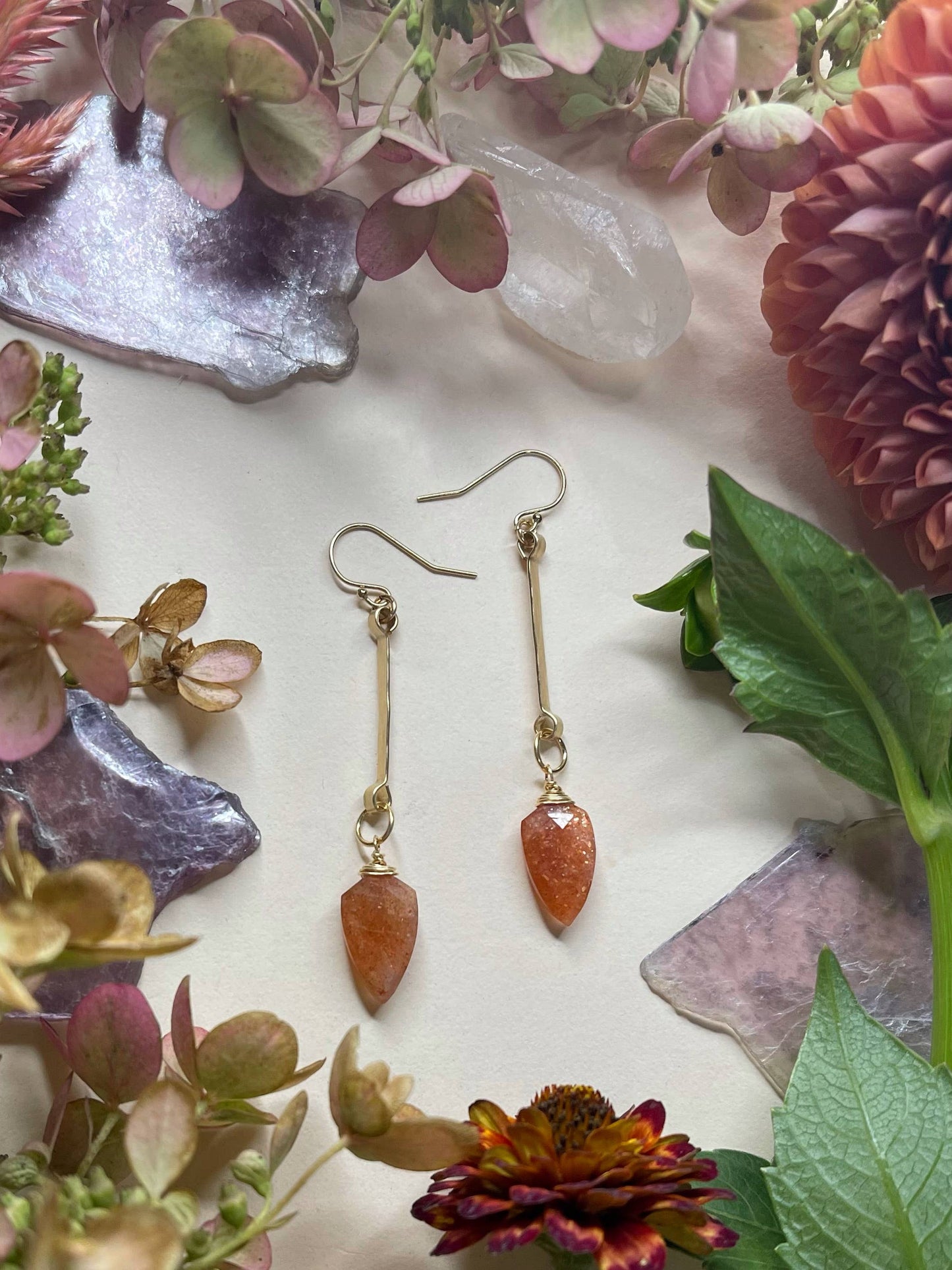 Elysium Hammered Stick Spade Earrings