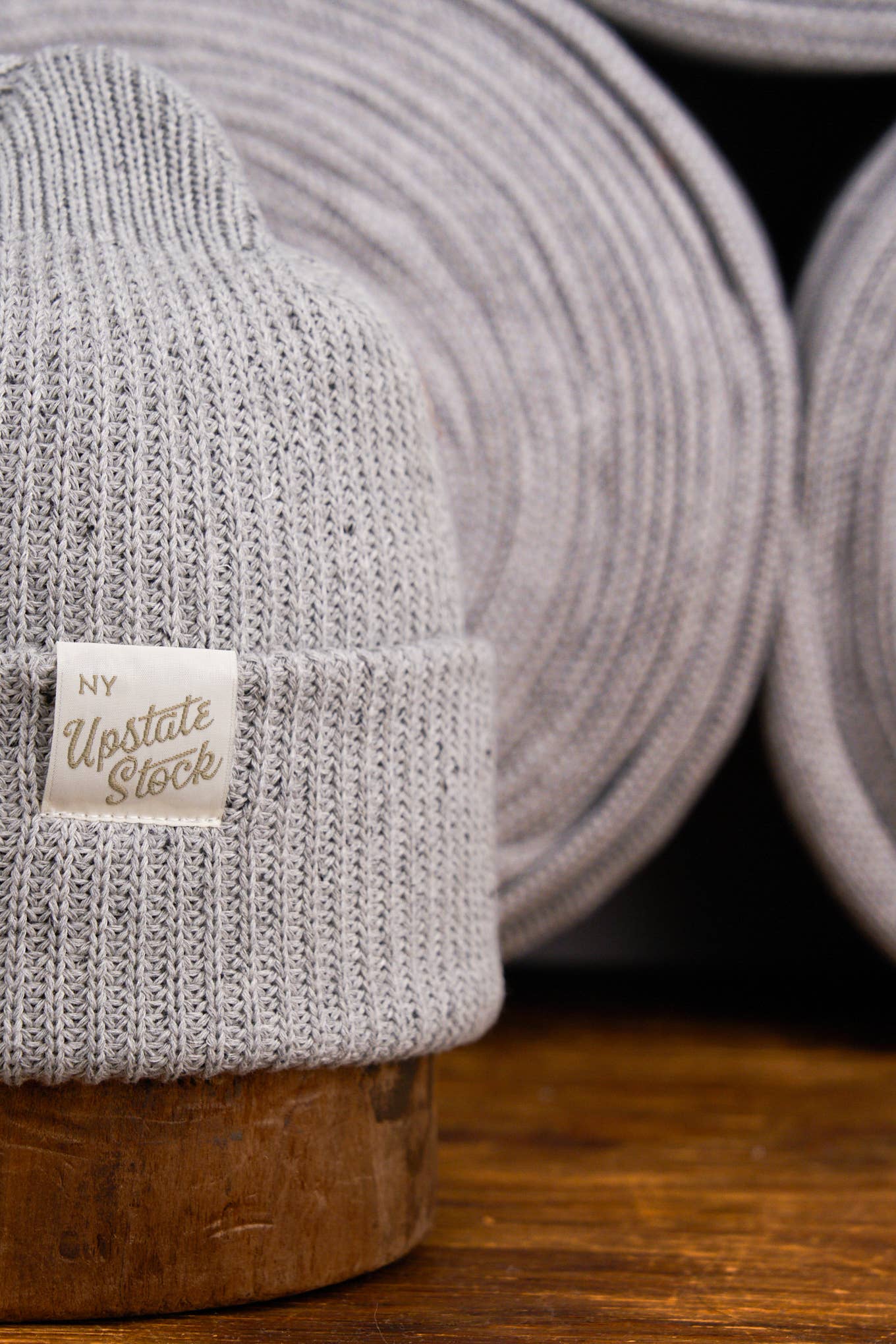 Upstate Stock Grey Fleck Super Fine Upcycled Cotton Watchcap