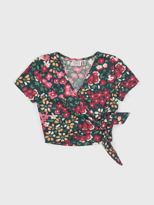 Happy Earth - Wrap Crop Top | Wildflowers