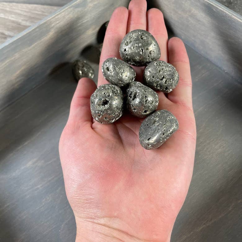 Pyrite Druzy Tumbled Stones - Keystone Crystals
