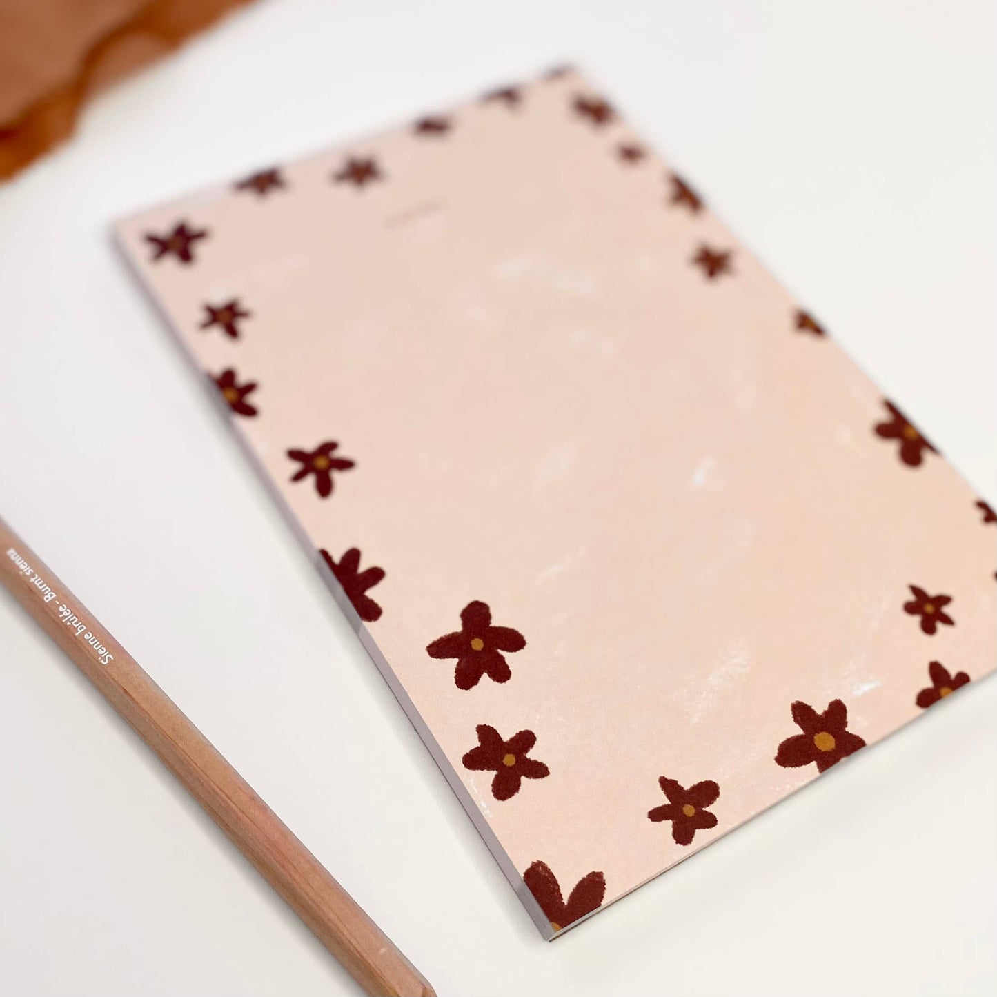Maija Rebecca Handdrawn Maroon Flowers Notepad