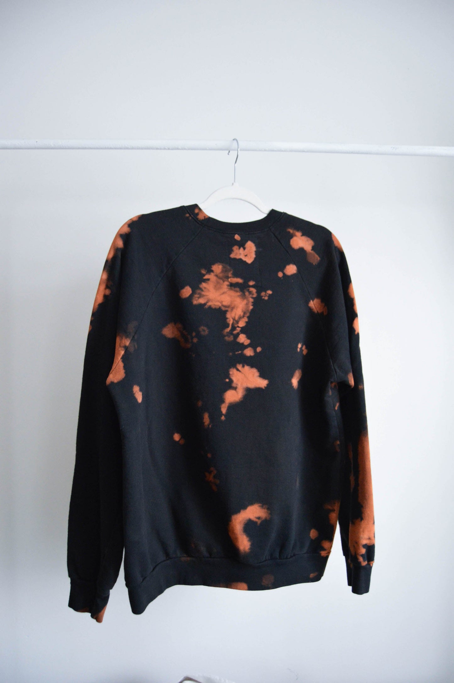 May and Mary Fire Moon REVAMPED Tie Dyed Sweatshirt, Long Sleeve Raglan, Crew Neck