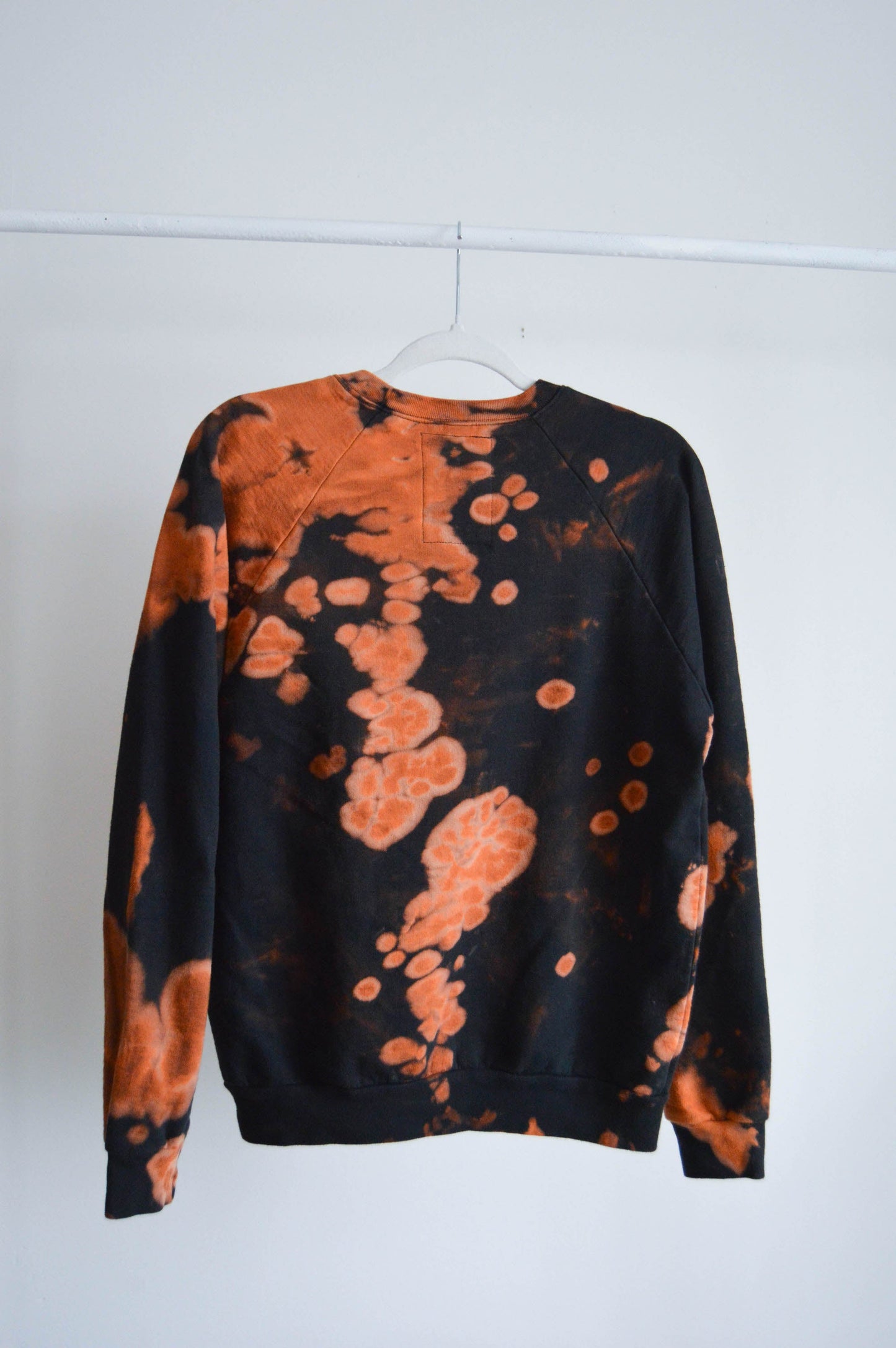 May and Mary Fire Moon REVAMPED Tie Dyed Sweatshirt, Long Sleeve Raglan, Crew Neck