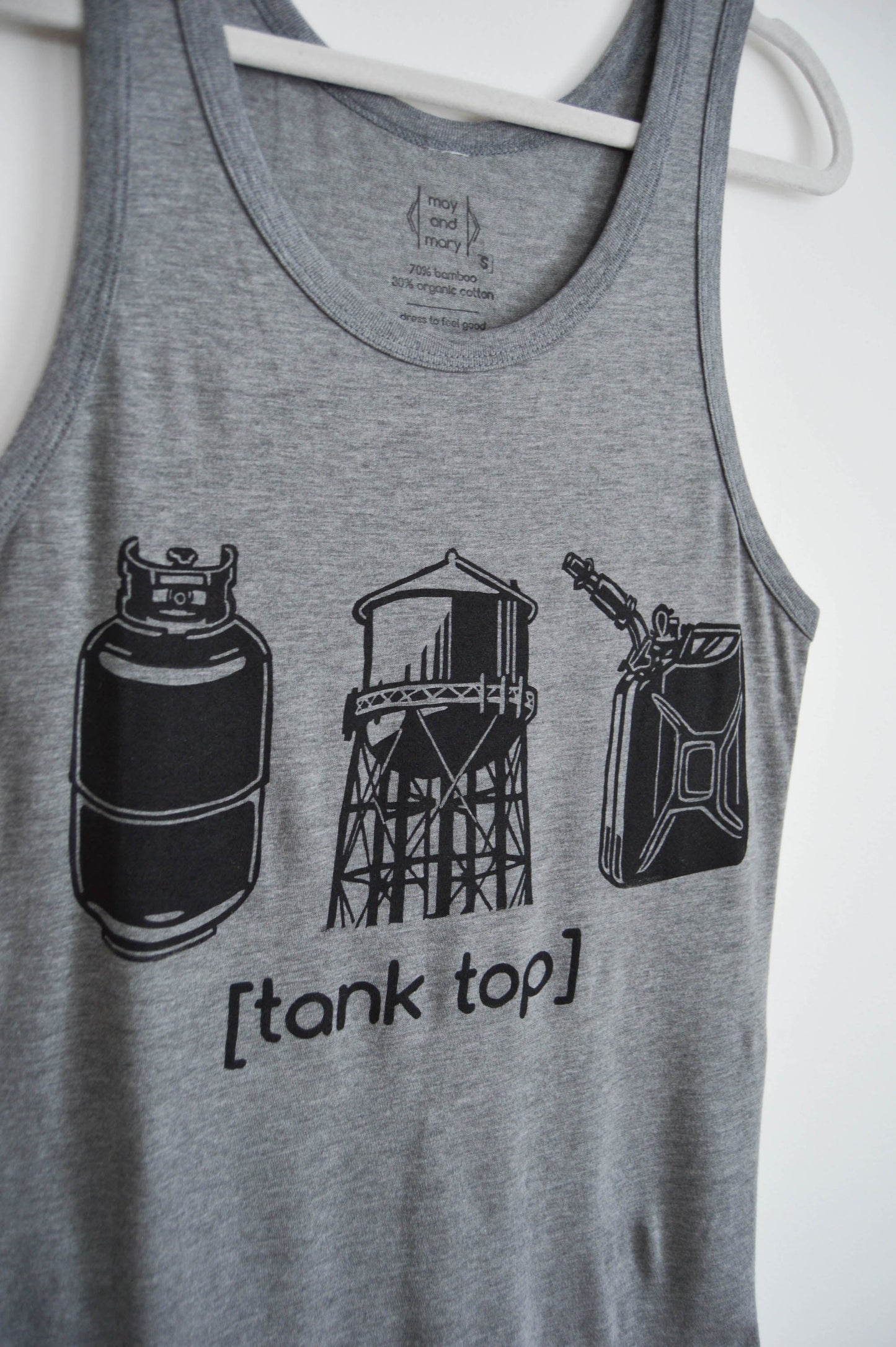 May and Mary Unisex Bamboo Tank Top - Gray