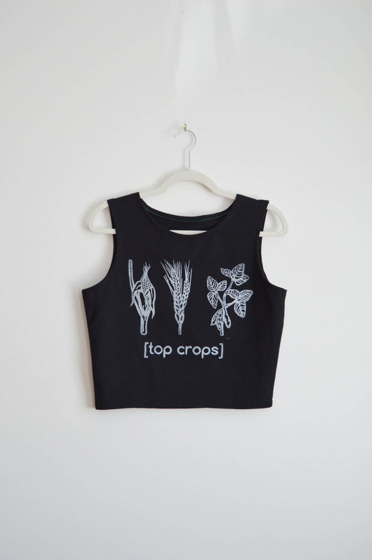 May and Mary Top Crops Crop Top - Black Organic Cotton