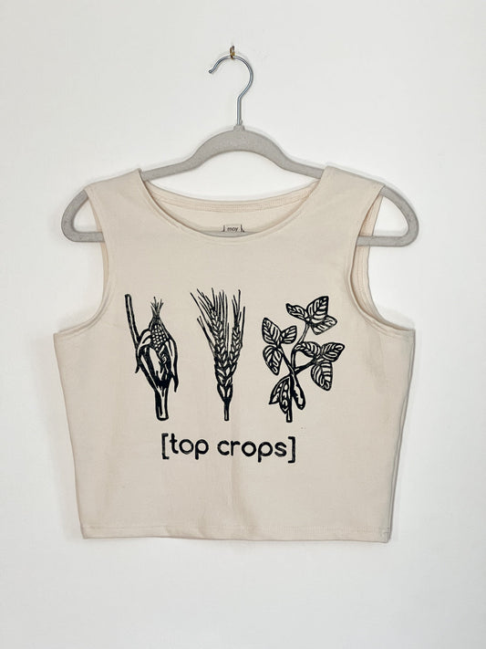 May and Mary Top Crops Crop Top - Cream Organic Cotton
