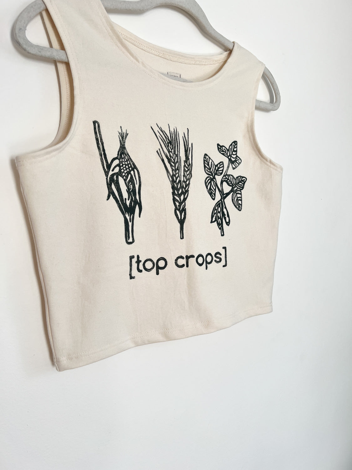 May and Mary Top Crops Crop Top - Cream Organic Cotton