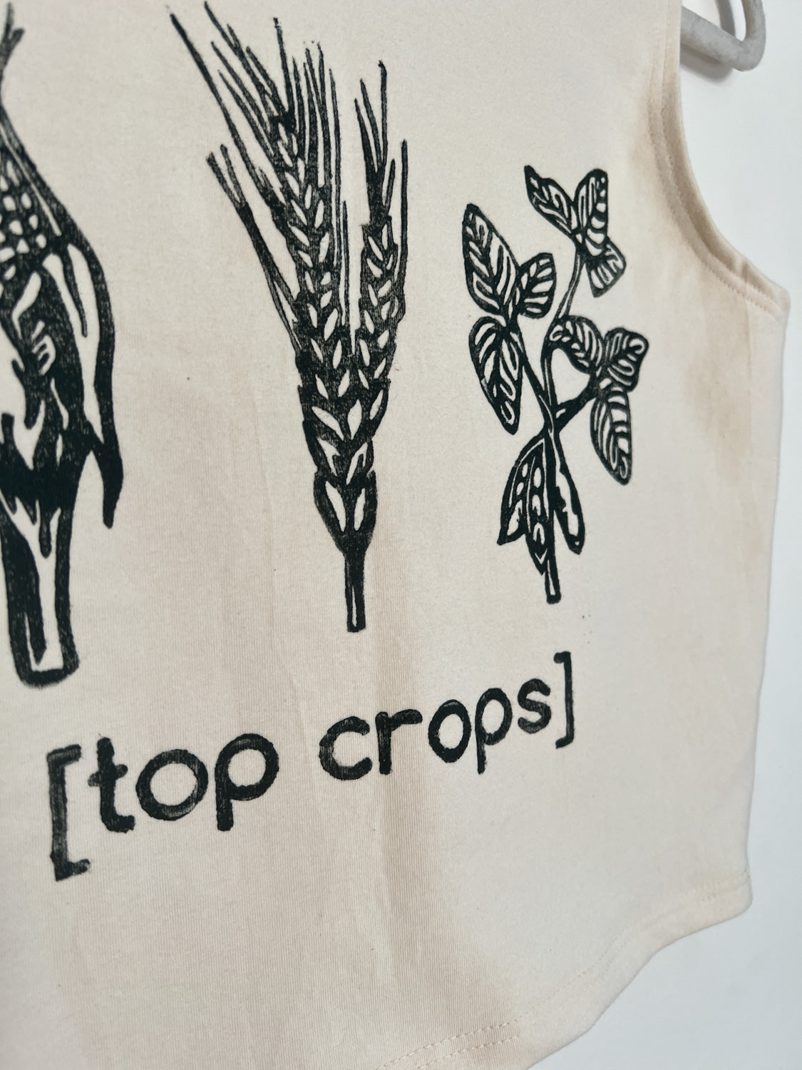 May and Mary Top Crops Crop Top - Cream Organic Cotton