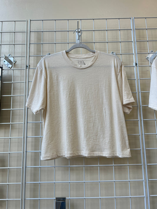 May and Mary Organic Cotton Crop Tee- Cream