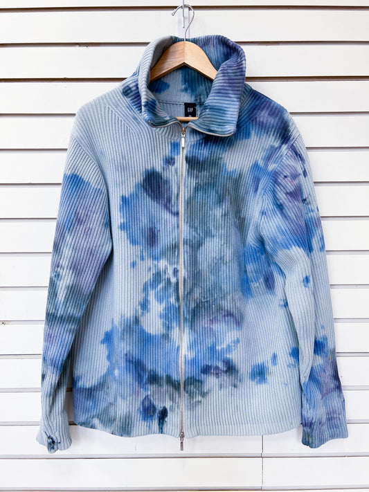 Feel Goods Rework - ocean ice dye - zip up cardigan