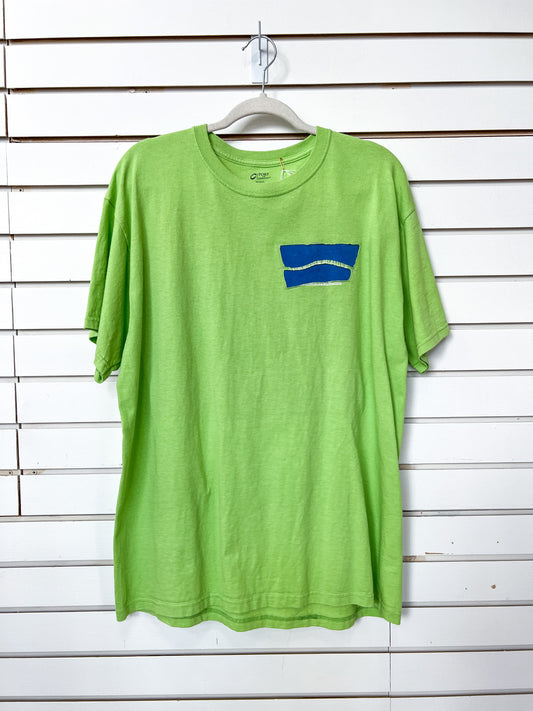 FG rework - short sleeve t-shirt, green with blue