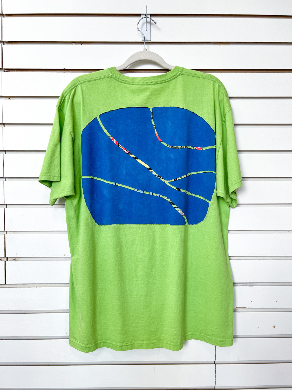 FG rework - short sleeve t-shirt, green with blue