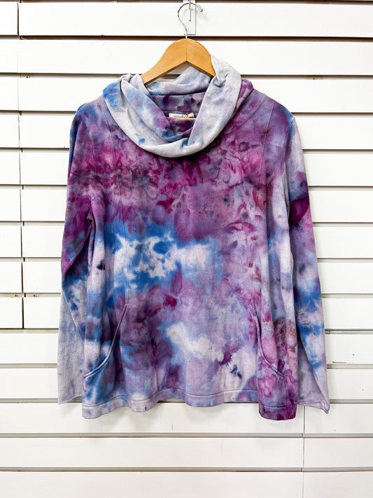 Feel Goods Rework - royal ice dye - turtleneck sweater