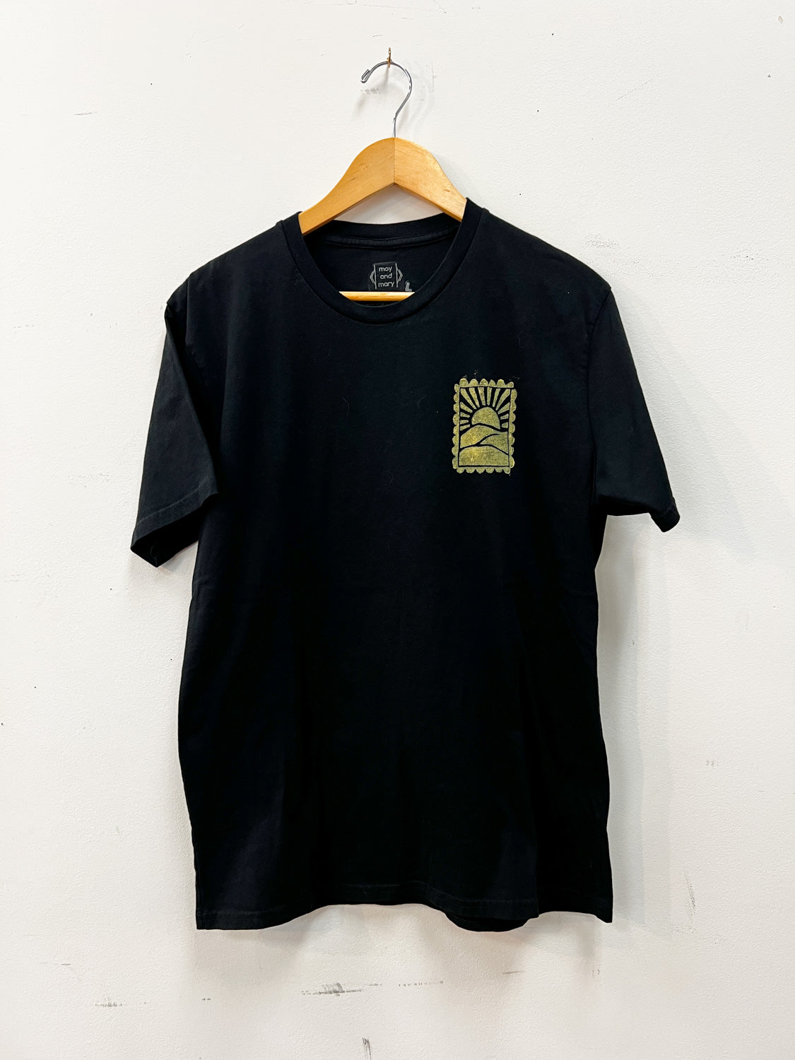 May and Mary Black Stamp T-Shirt - organic cotton