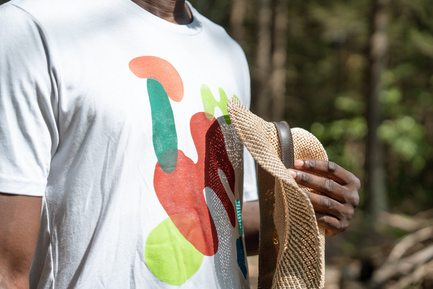 May and Mary Shapes Block Printed Bamboo Crop Top