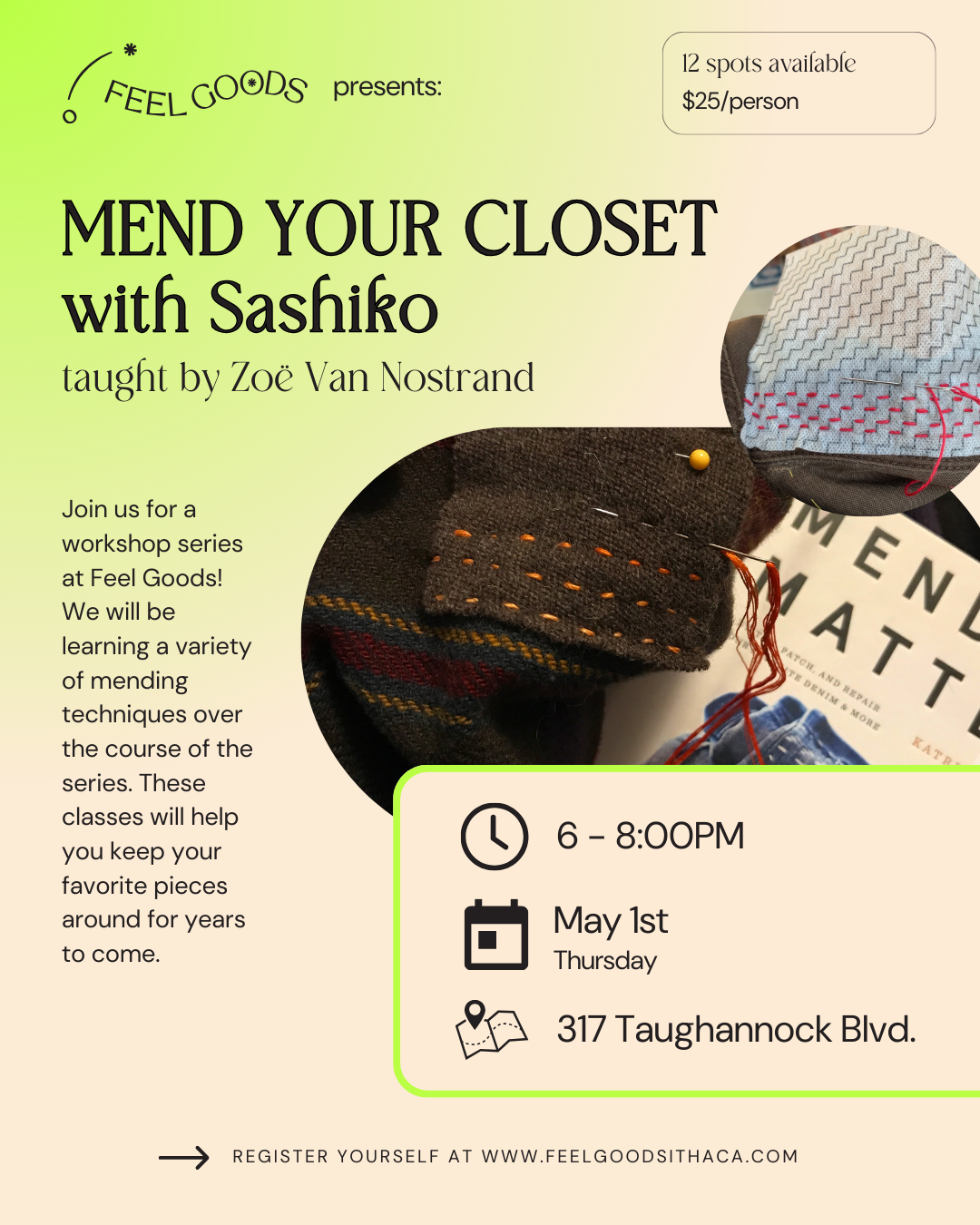 May 1st Sashiko Mending Workshop