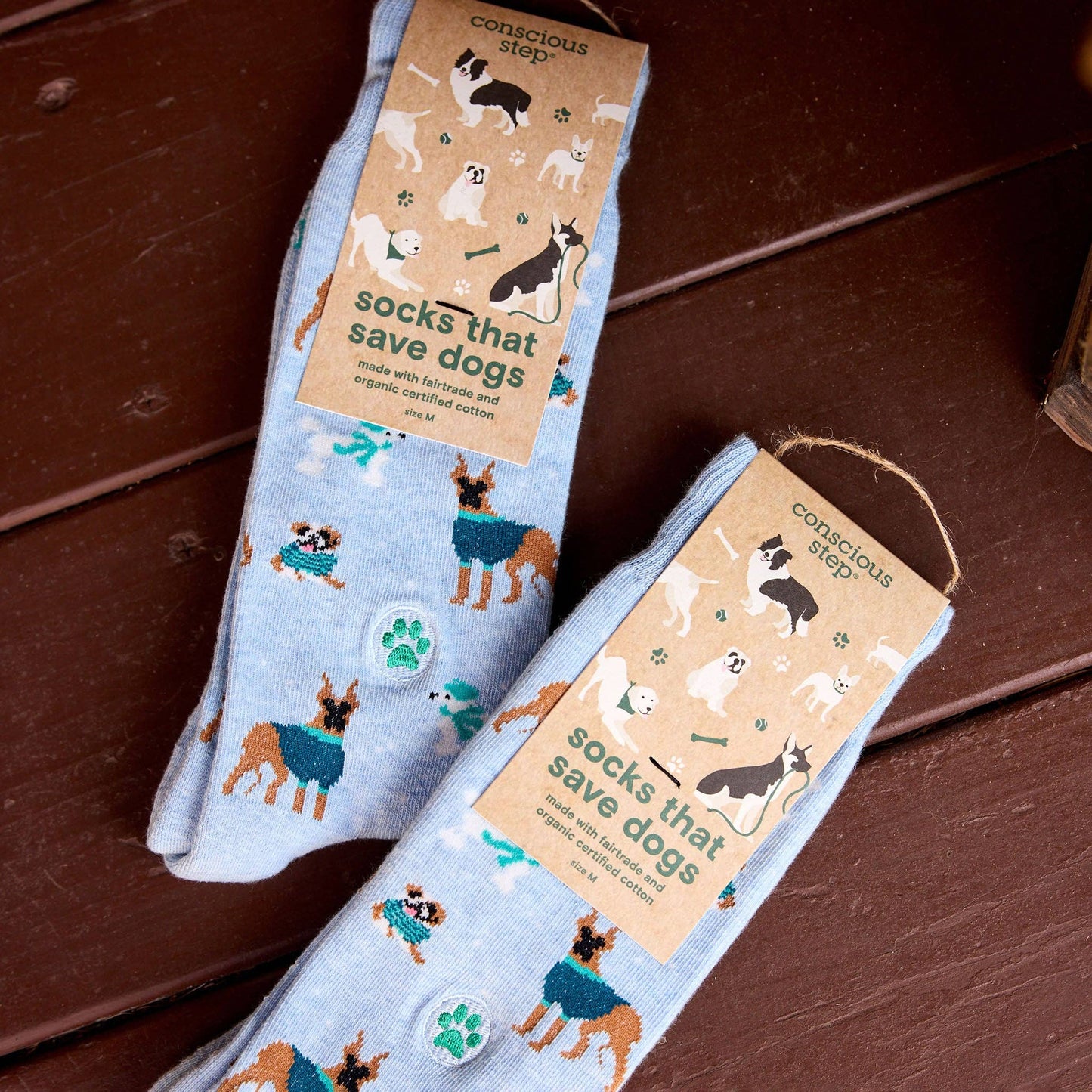 Conscious Step Socks that Save Dogs (Blue Dogs)