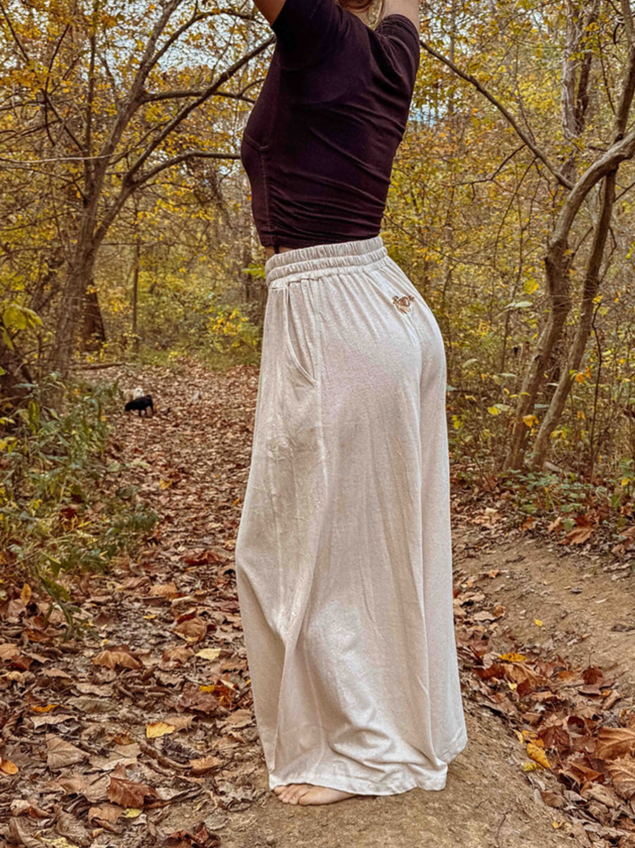 Gardenbelle - Tulum Moth Embroidered Hemp Pants