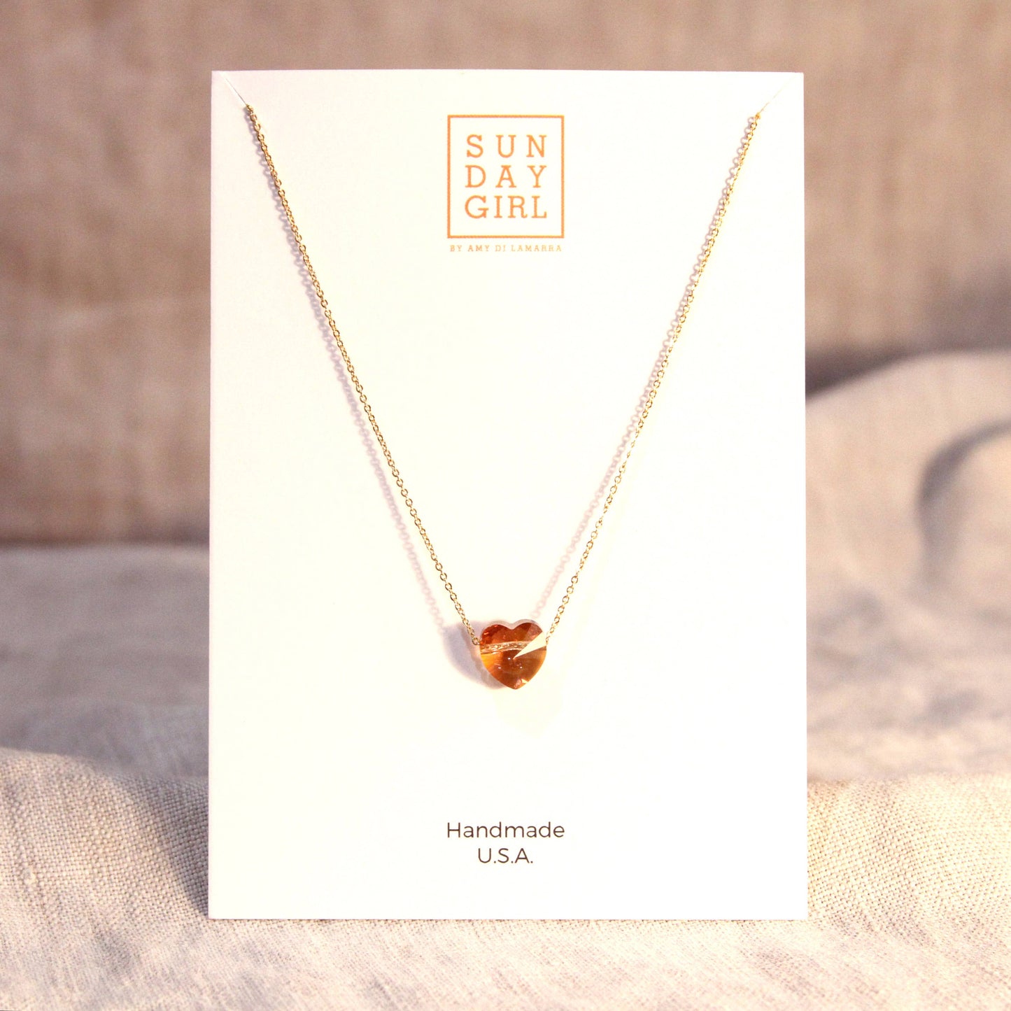 sunday girl | LTD edition heart crystal necklace topaz