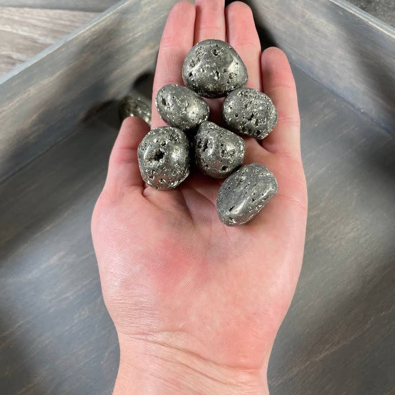 Pyrite Druzy Tumbled Stones - Keystone Crystals