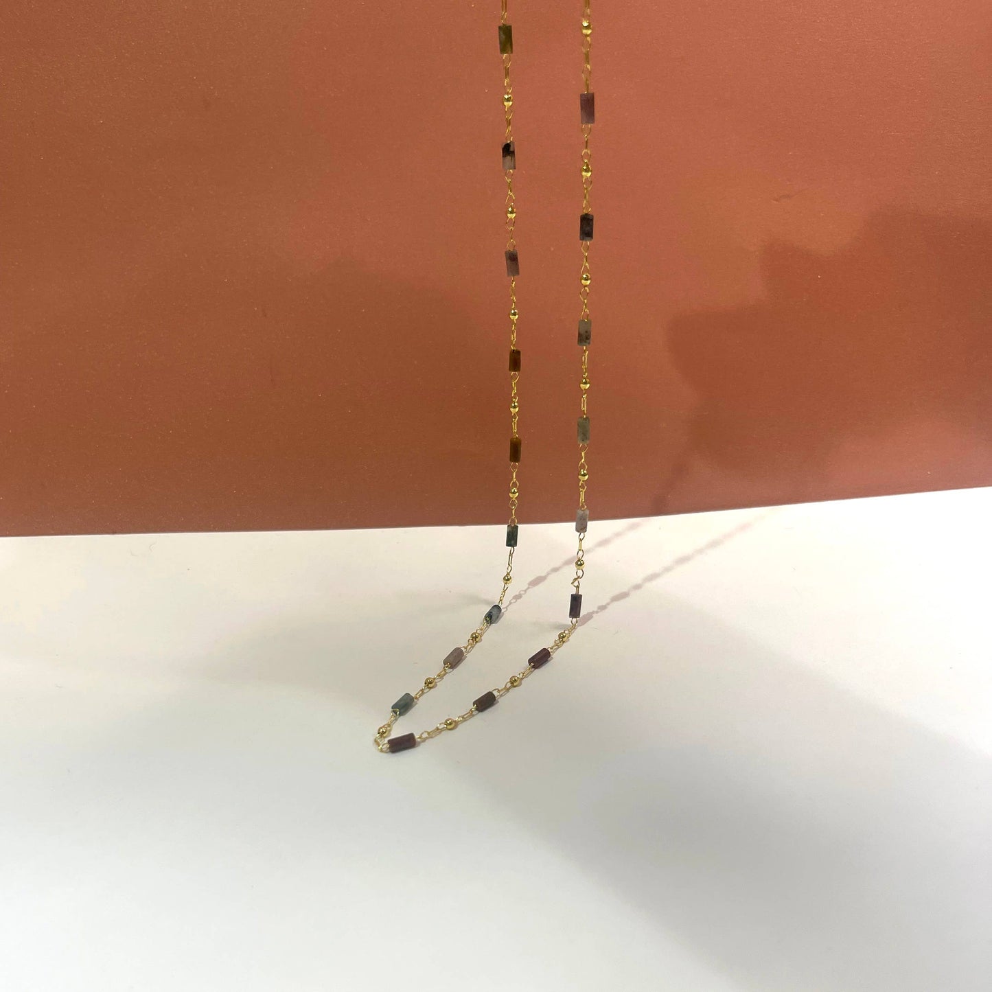 sunday girl | Multi Color Agate Chain Layering Necklace
