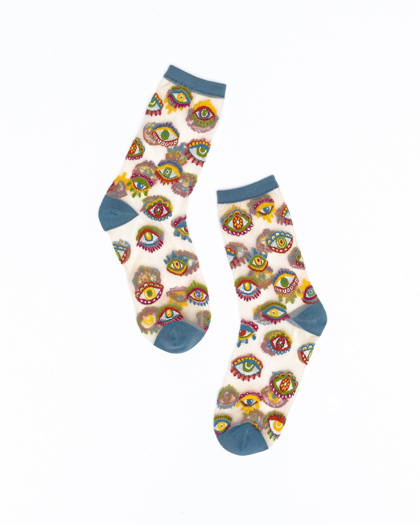 Sock Candy Evil Eye Sheer Crew Sock
