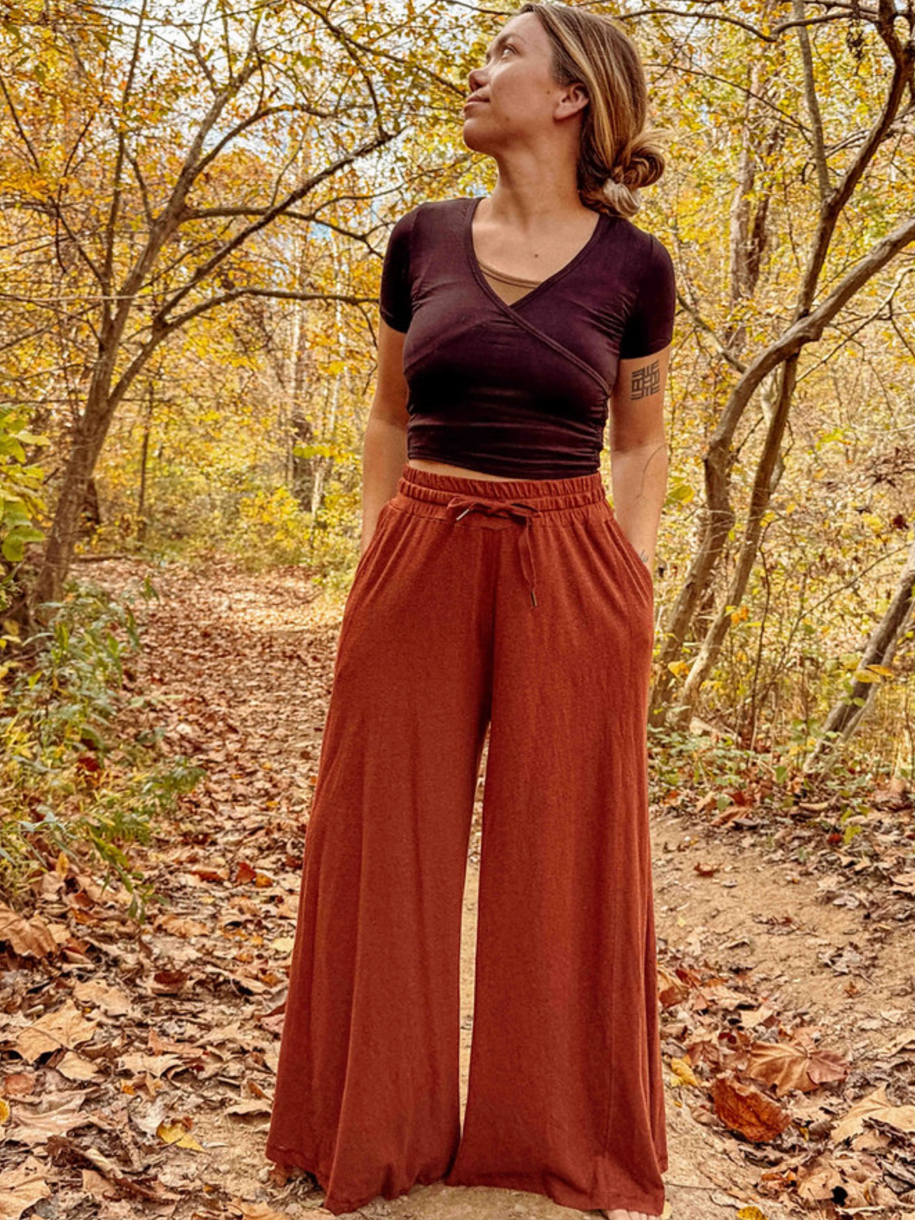 Gardenbelle - Tulum Moth Embroidered Hemp Pants