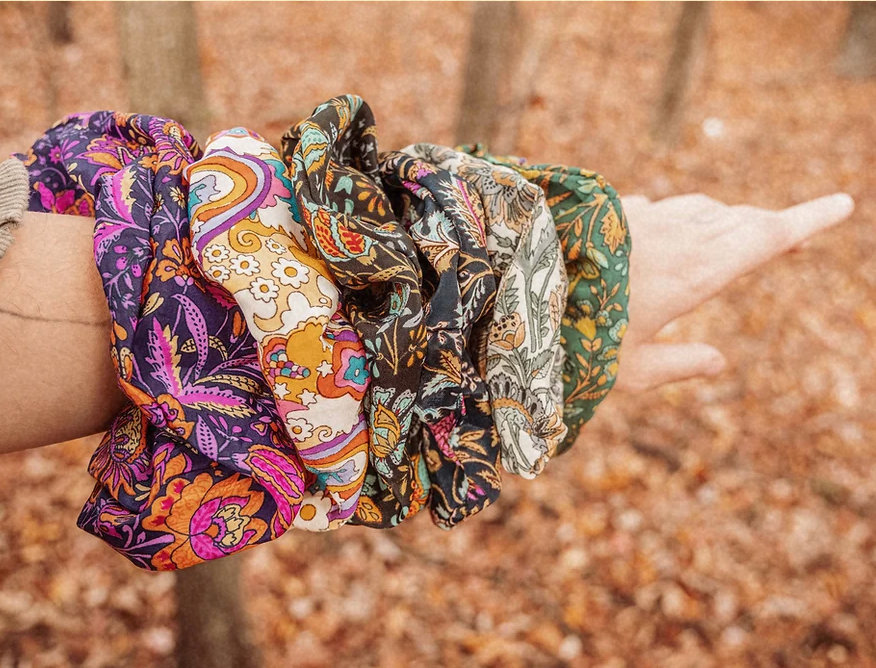 Gardenbelle - Boho Oversized Silk Floral Hair Scrunchies