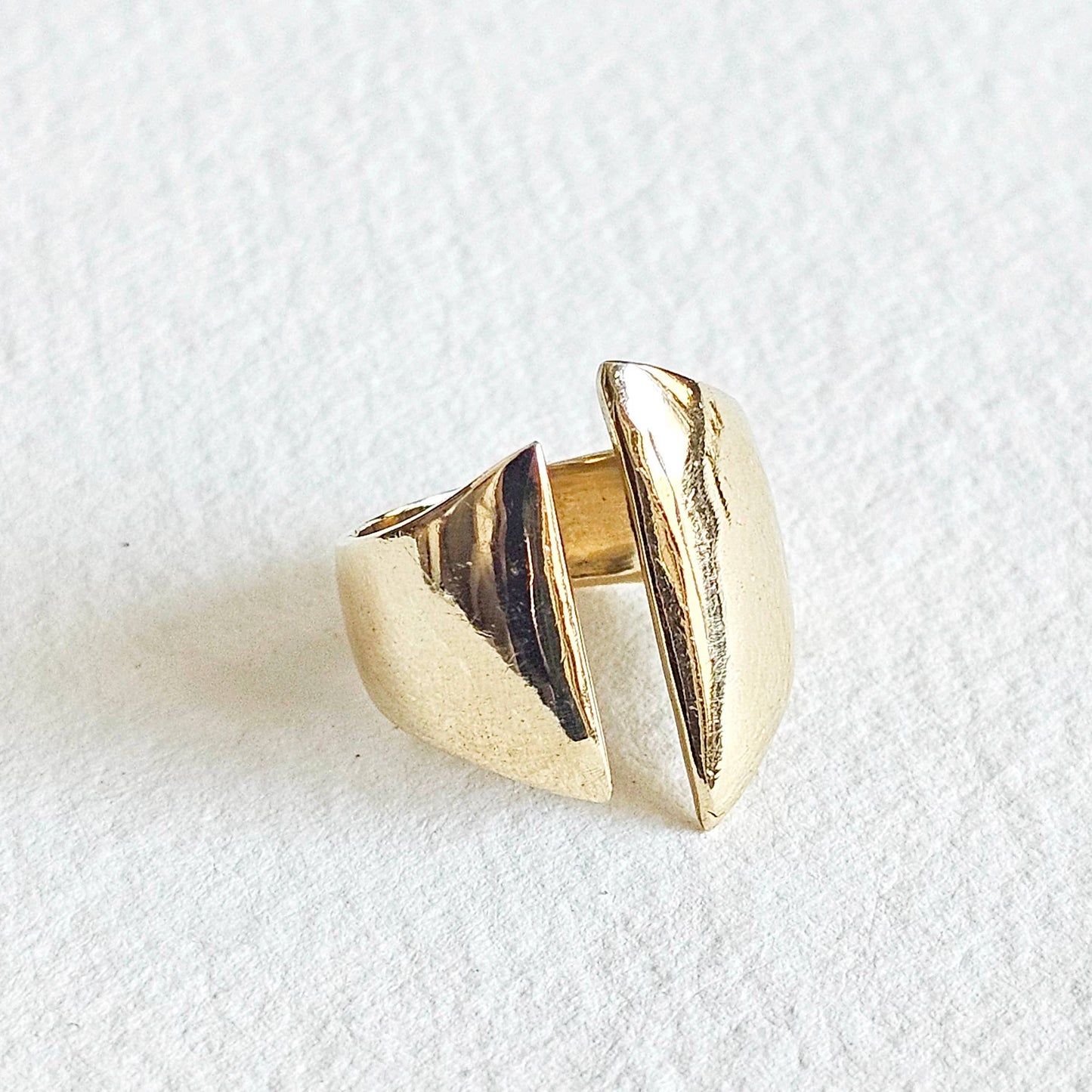Bisjoux - Brass ring open design adjustable handmade
