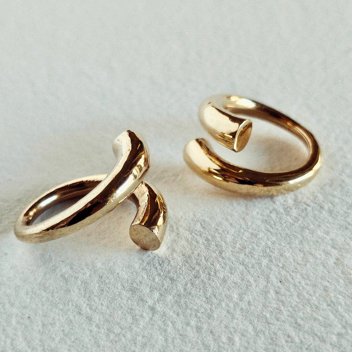 Bisjoux - Brass ring wrap tapered adjustable handmade