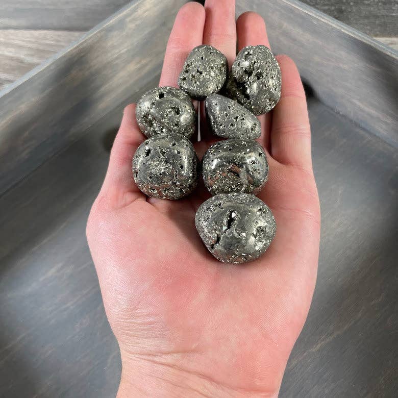 Pyrite Druzy Tumbled Stones - Keystone Crystals