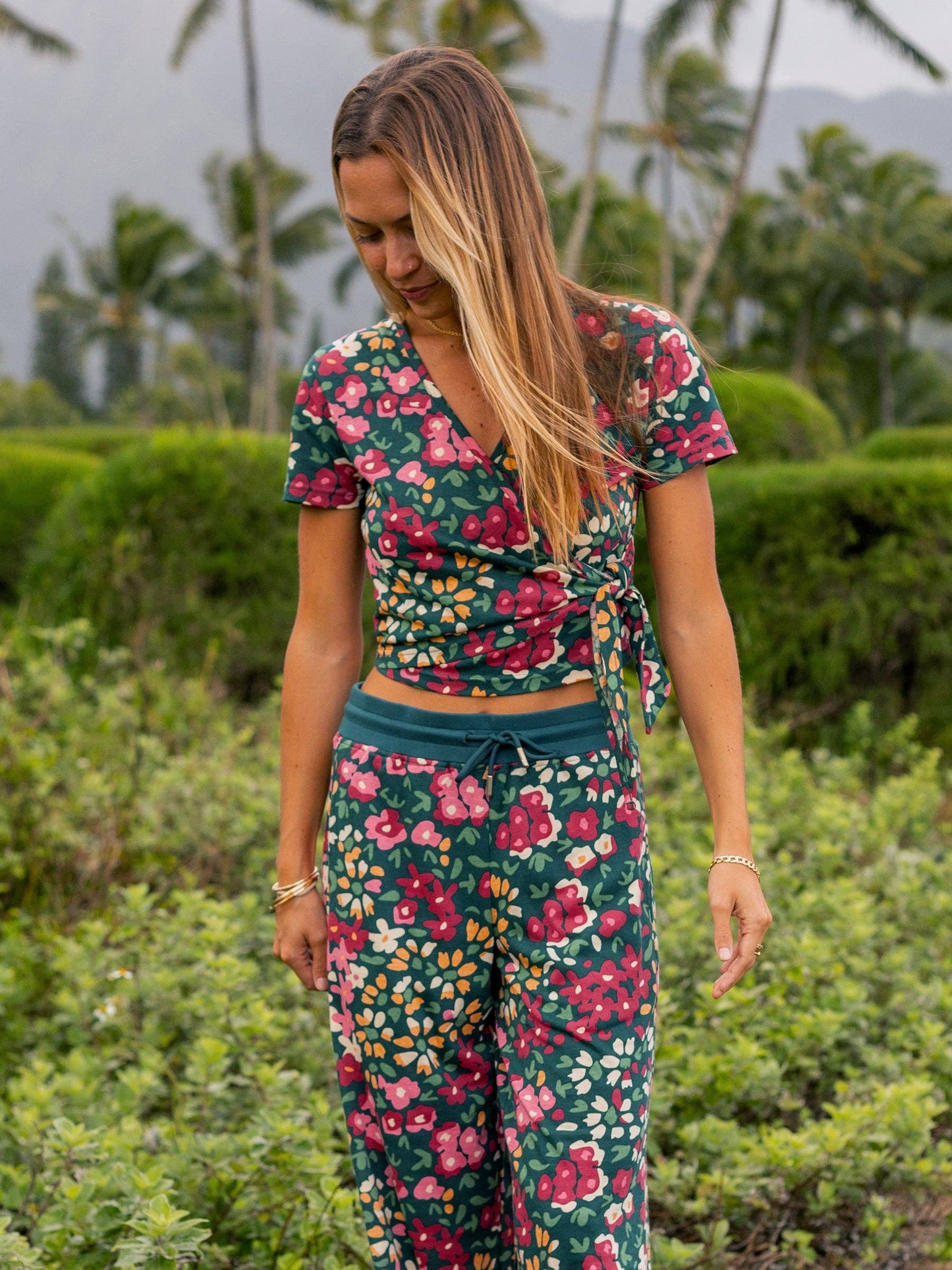 Happy Earth - Wrap Crop Top | Wildflowers