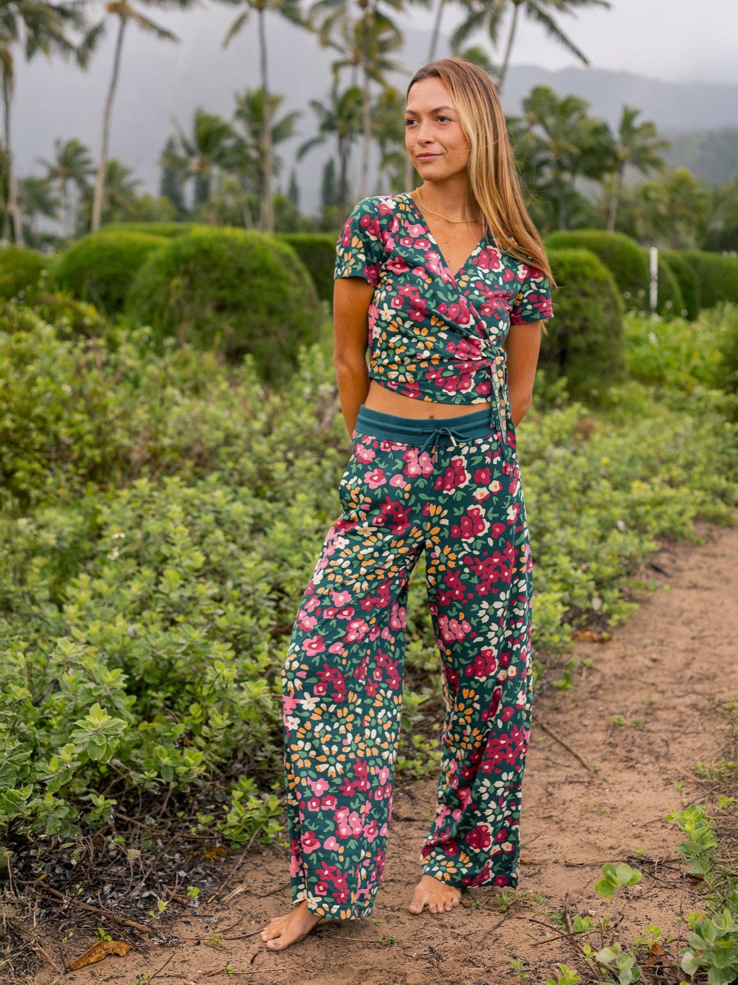 Happy Earth - Wrap Crop Top | Wildflowers