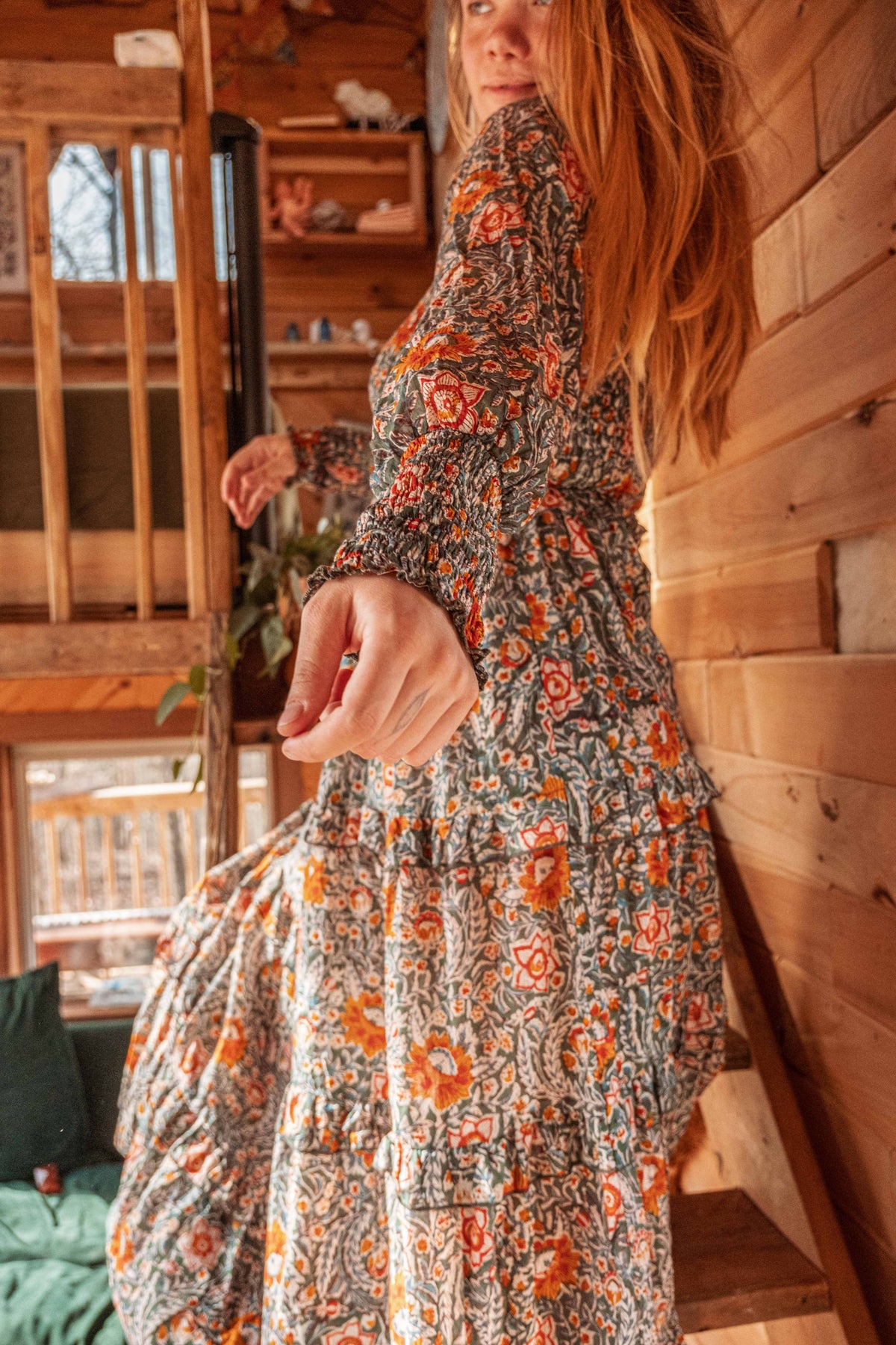 Gardenbelle - Block Printed Maxi Dress, Floral EMILIA Dress