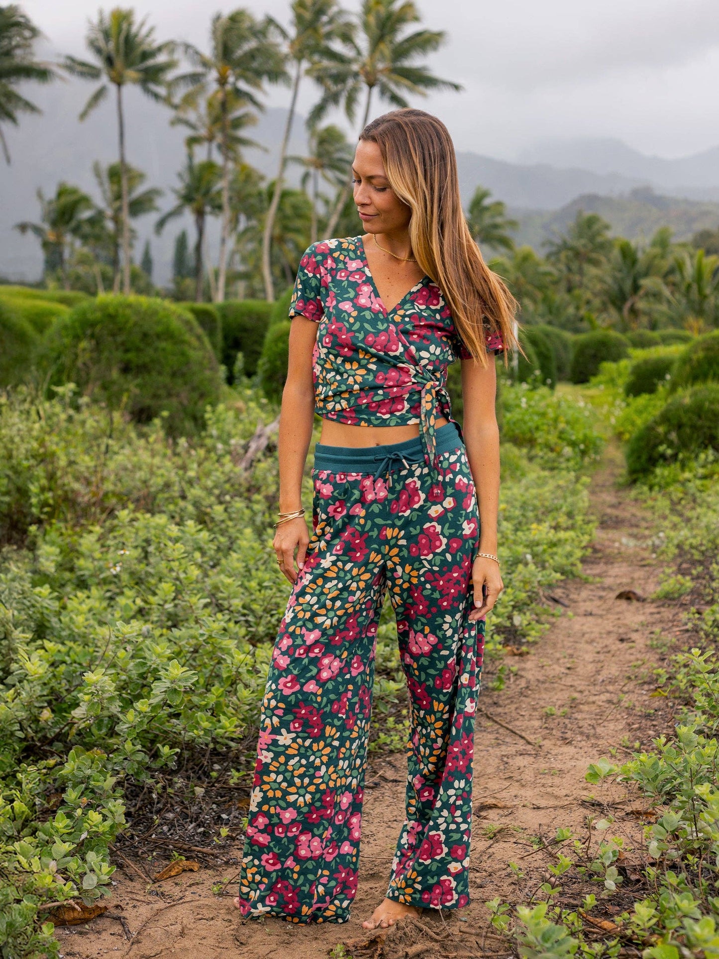 Happy Earth - Wrap Crop Top | Wildflowers
