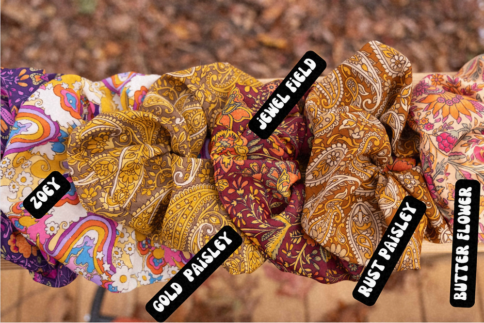 Gardenbelle - Boho Oversized Silk Floral Hair Scrunchies