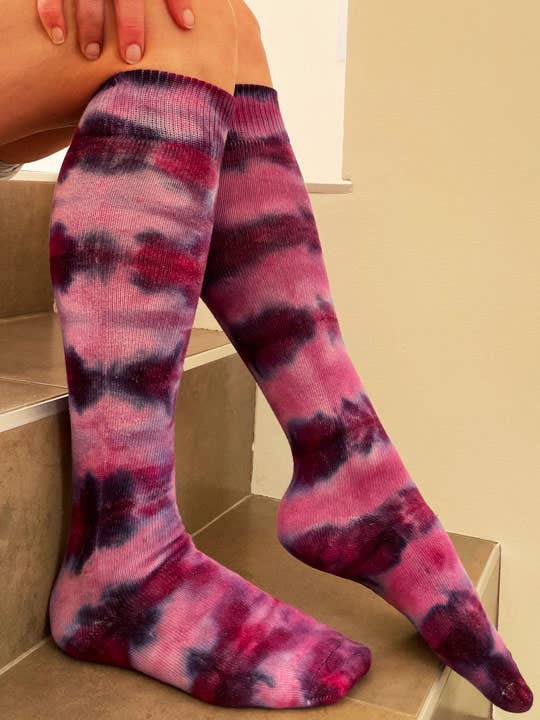 Mixed 6 Pack - Organic Cotton Tie Dye Knee High Socks