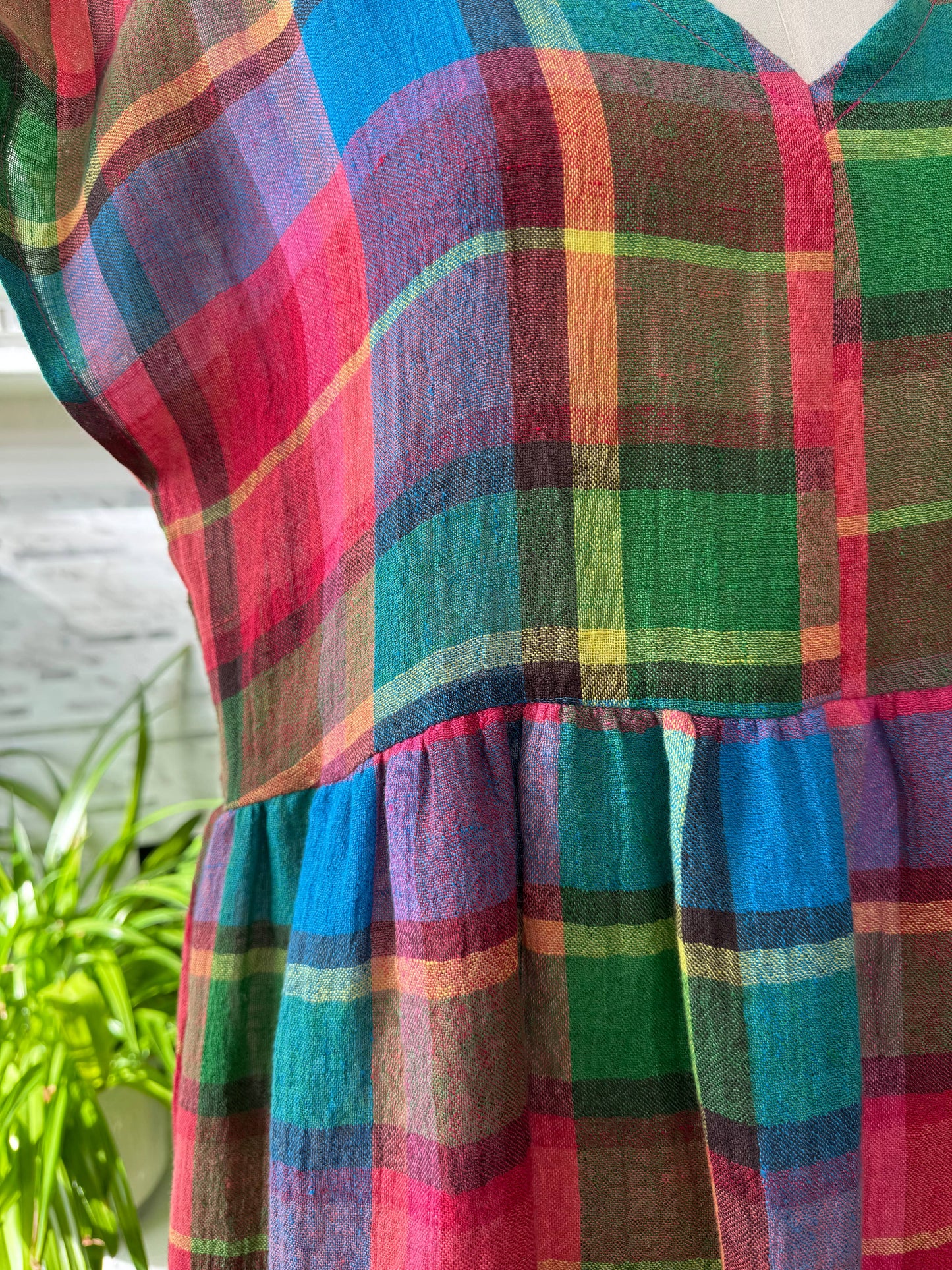 Joolee - Neon multi linen dress