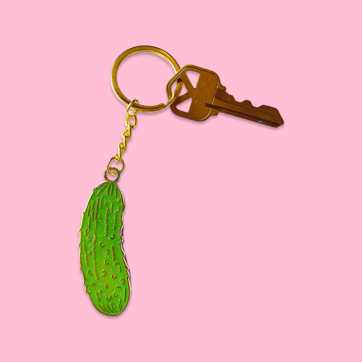 Jenny Lemons Pickle Enamel Keychain