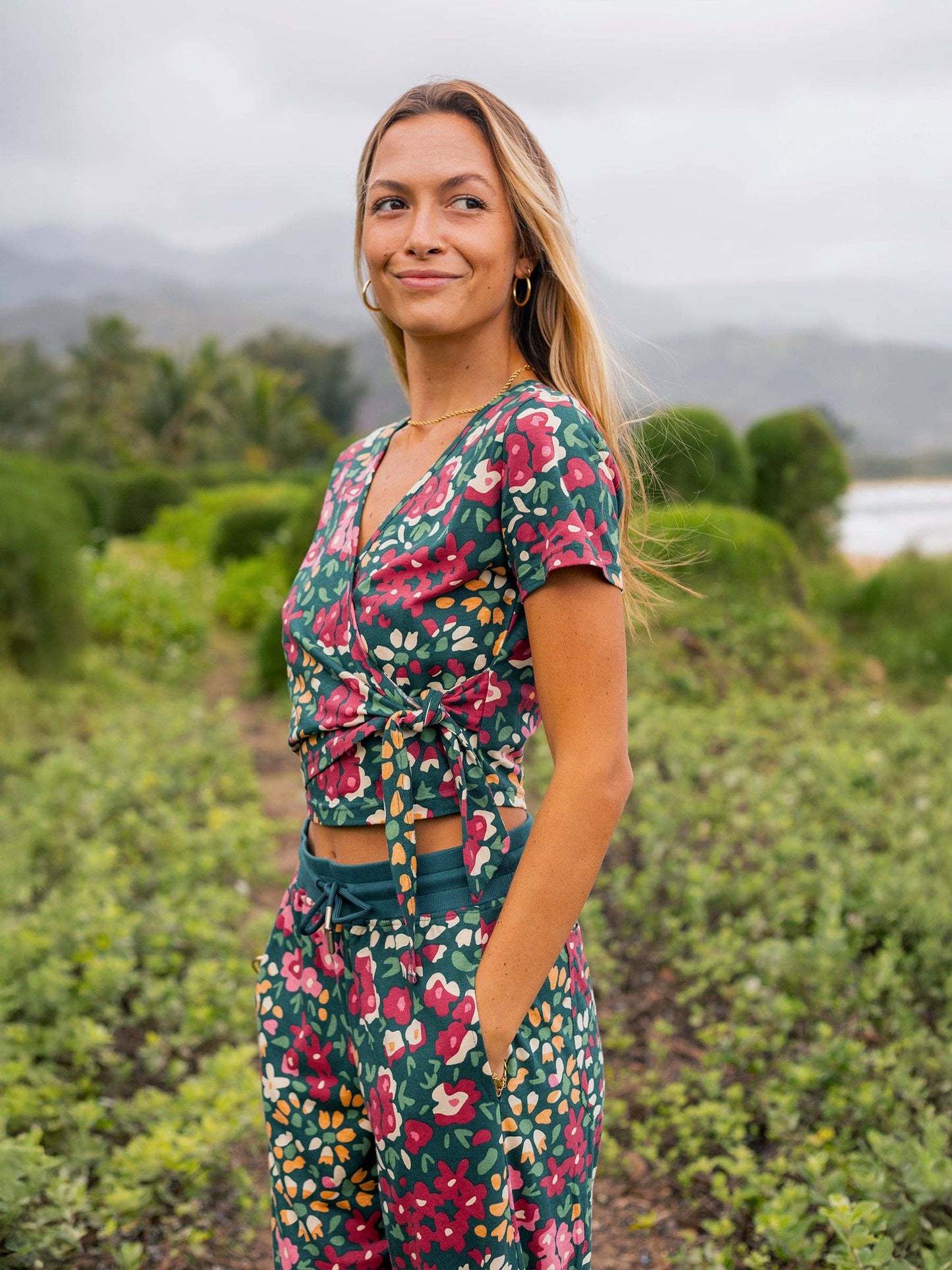 Happy Earth - Wrap Crop Top | Wildflowers
