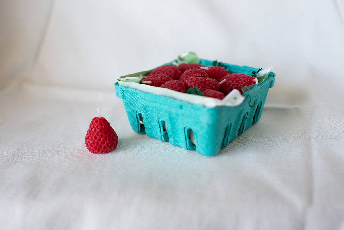 Happy Organics - Strawberry Beeswax Birthday Candles
