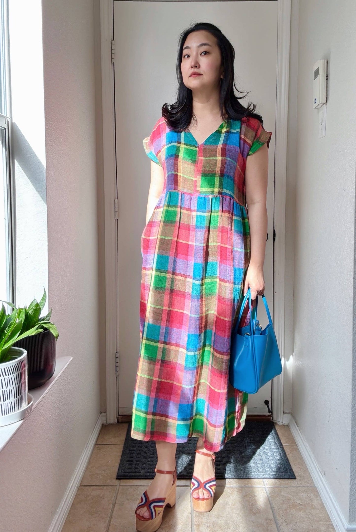 Joolee - Neon multi linen dress