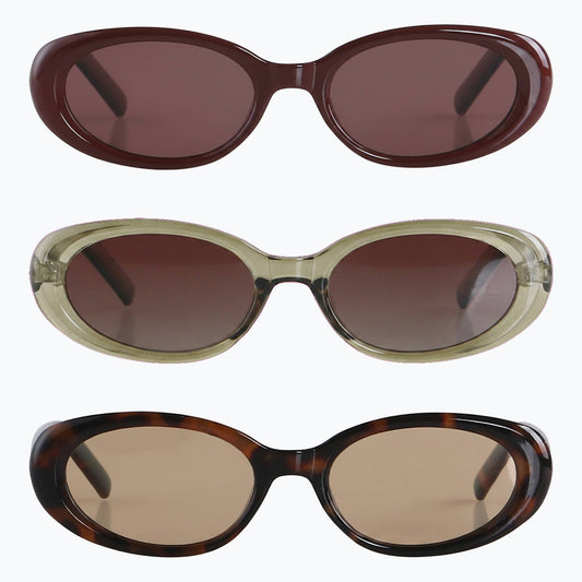 Jaxy - Vintage Polarized Oval Cat-Eye Sunglasses