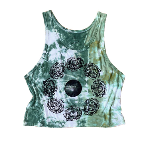 May and Mary Tie Dyed Loose Crop Tank - PNW Peony