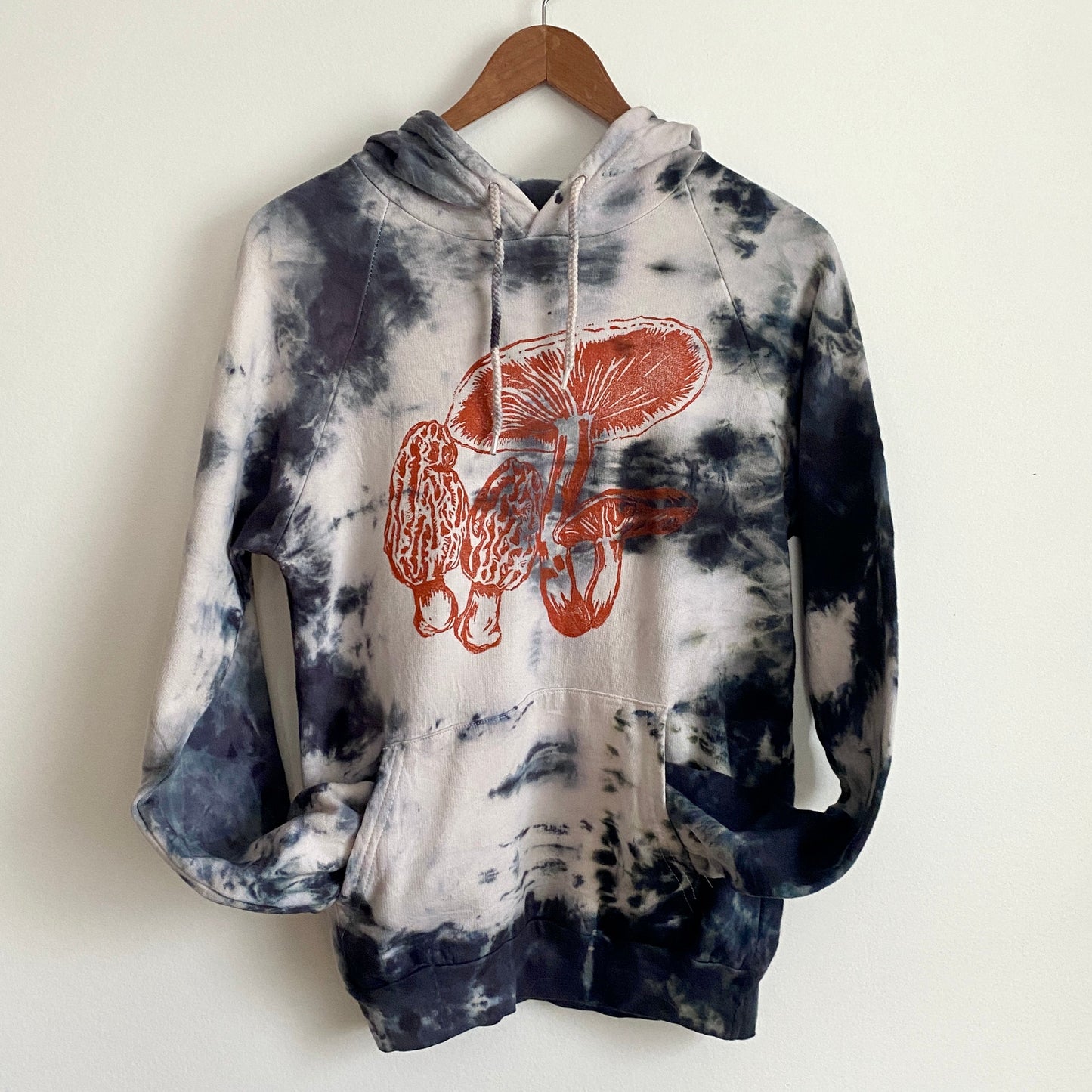 May and Mary Tie Dyed Hoodie with Mushroom Print - Witchy
