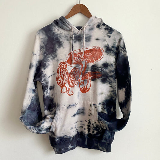 May and Mary Tie Dyed Hoodie with Mushroom Print - Witchy