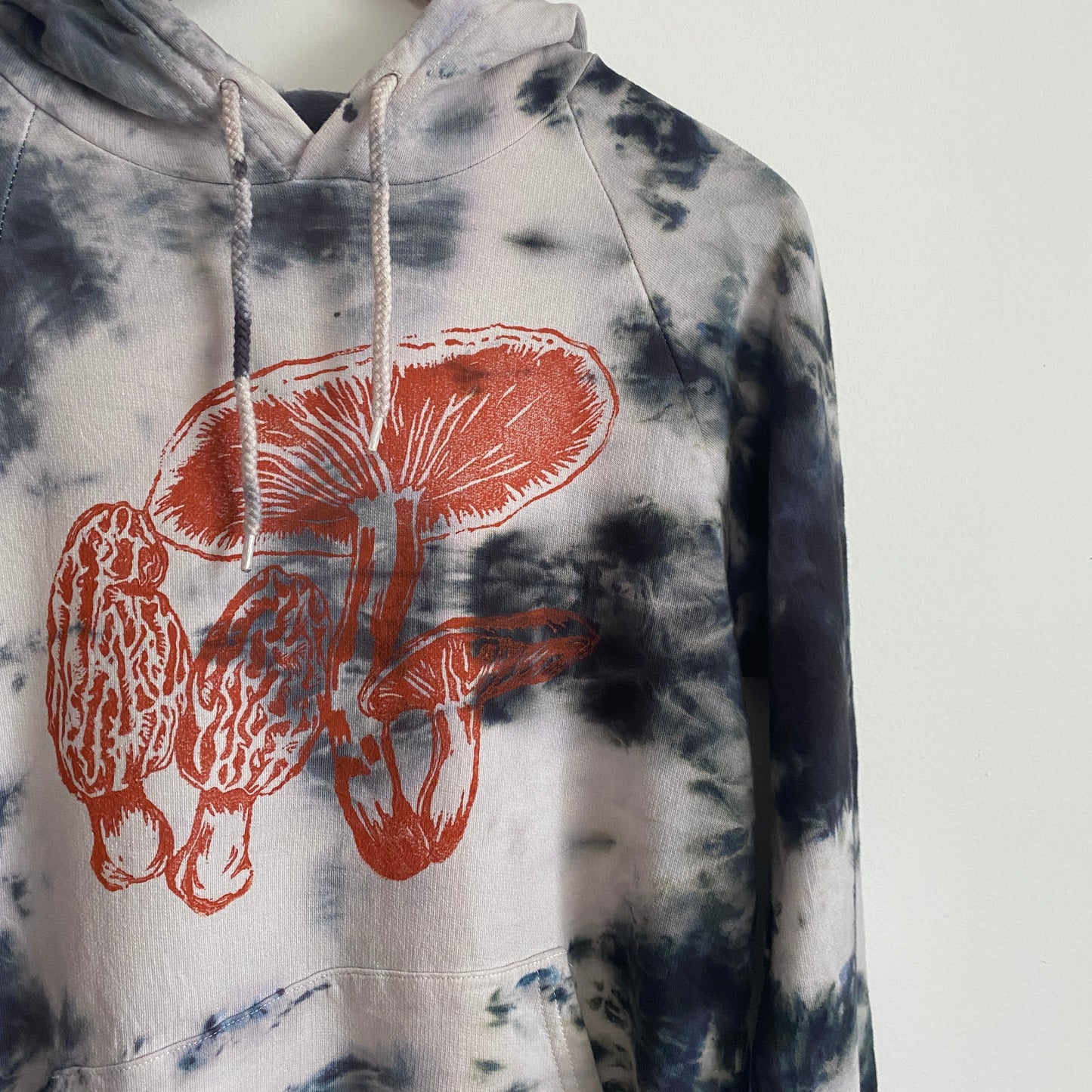 May and Mary Tie Dyed Hoodie with Mushroom Print - Witchy